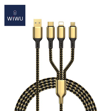 Leopard Round Telescopic Aluminum Alloy Shell Charging Cable Three-in-One Data USB Cable Phone Charger 